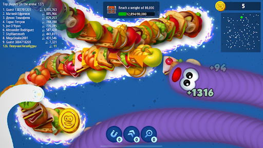 Worms Zone .io - Serpiente hambrienta